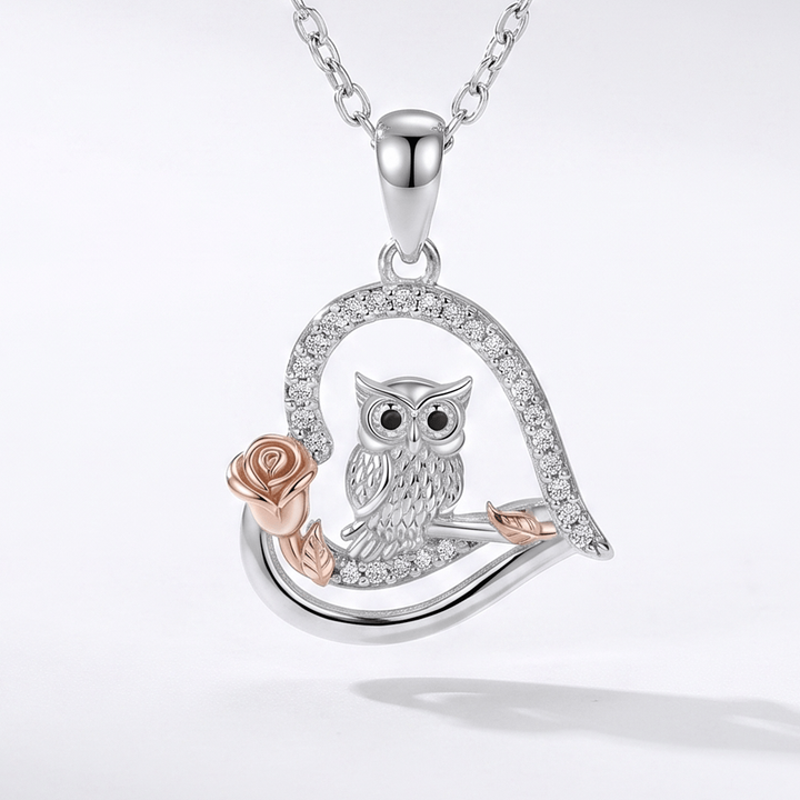 Rose Owl Necklace