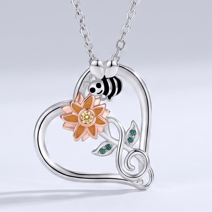 Honey Bee Sunflower Necklace