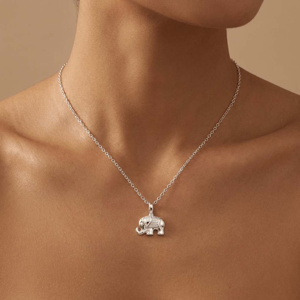 Trunk Up Elephant Necklace