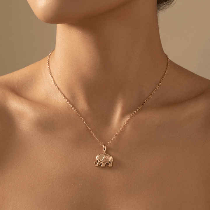 Trunk Up Elephant Necklace