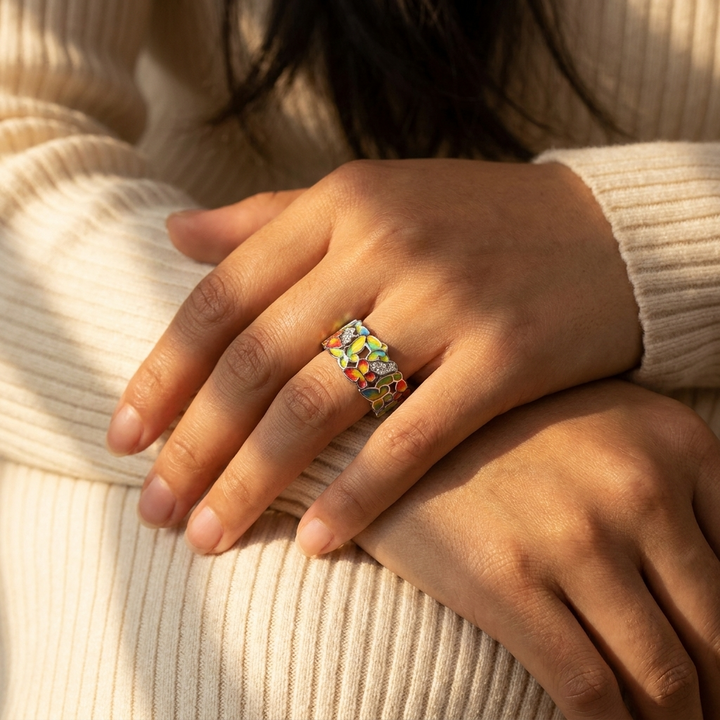 Vibrant Wings Butterfly Ring
