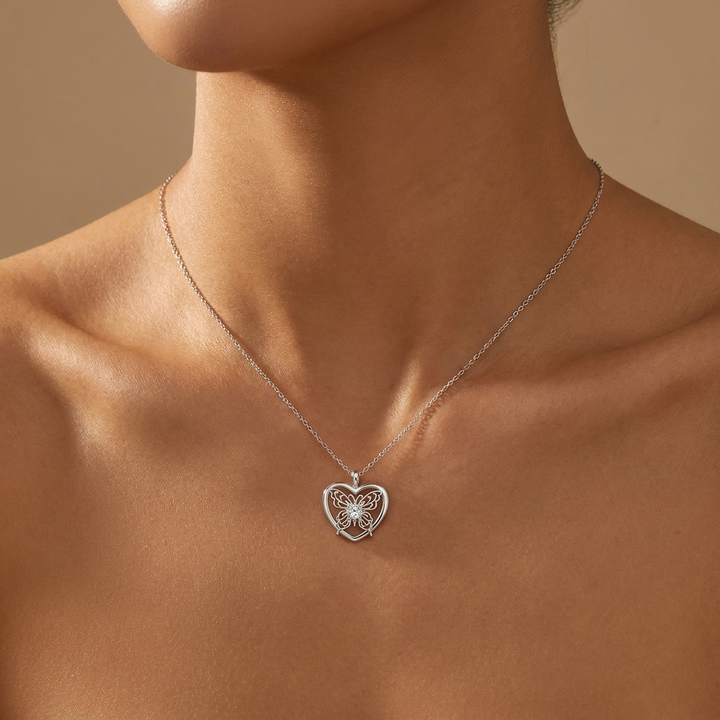 Heart Butterfly Necklace