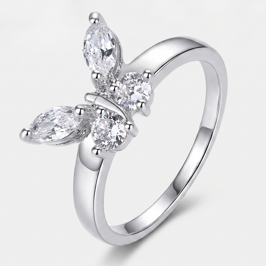 Diamond Glow Butterfly Ring - (ADJUSTABLE)
