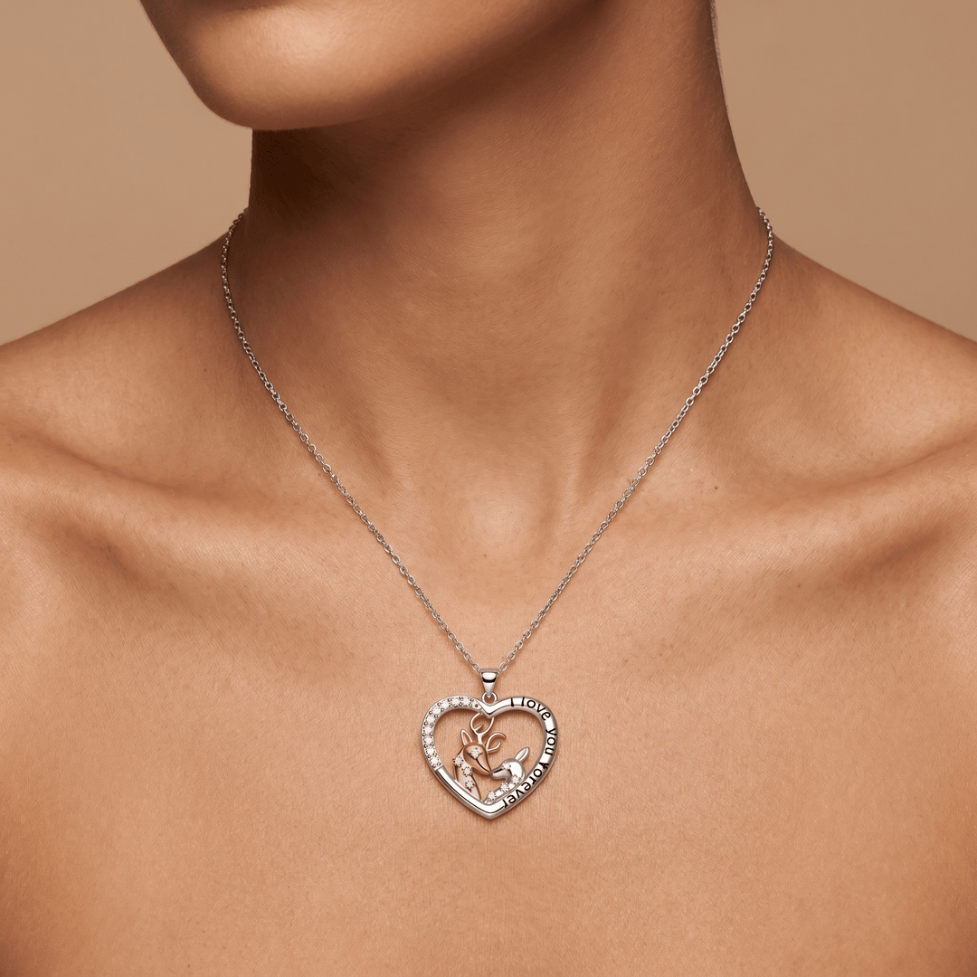 Mama Deer &amp; Baby Necklace