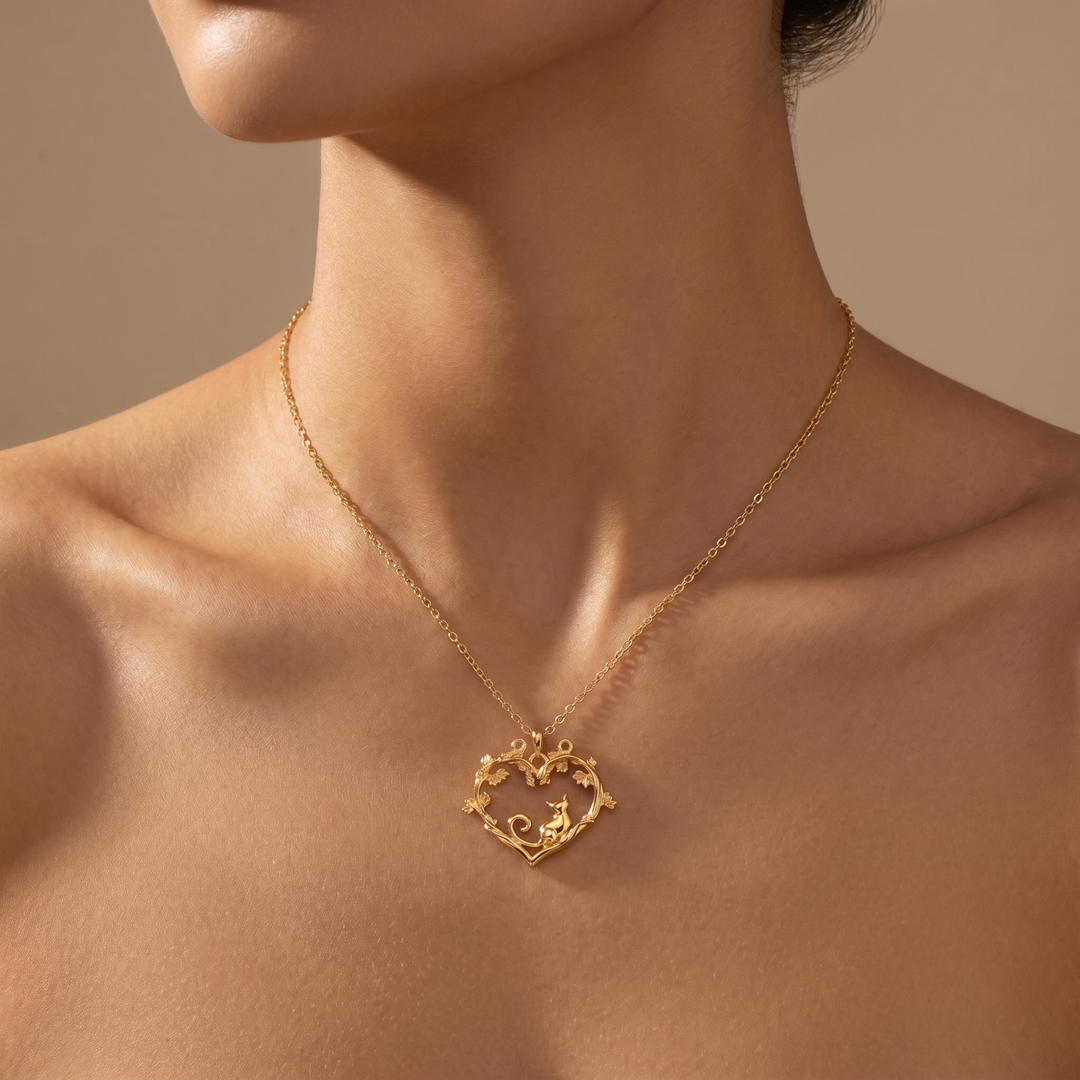 Heart &amp; Whiskers Cat Necklace
