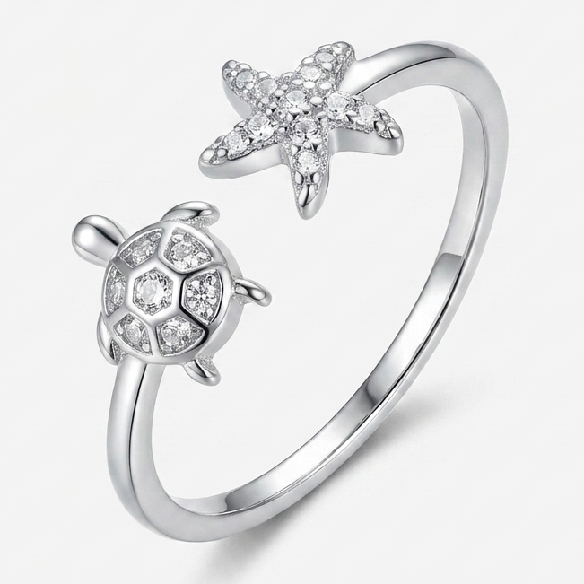 Ocean Friends Turtle Ring - (ADJUSTABLE)