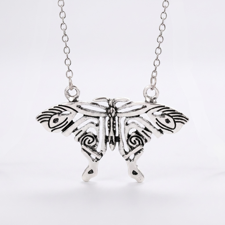Silver Luna Butterfly Necklace
