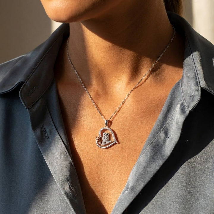 Rose Owl Necklace