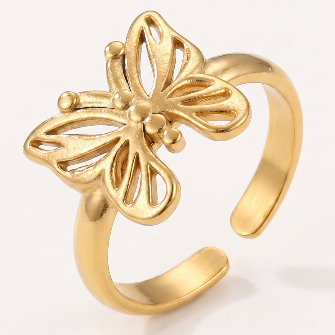 Antique Gold and Silver Butterfly Ring - (ADJUSTABLE)