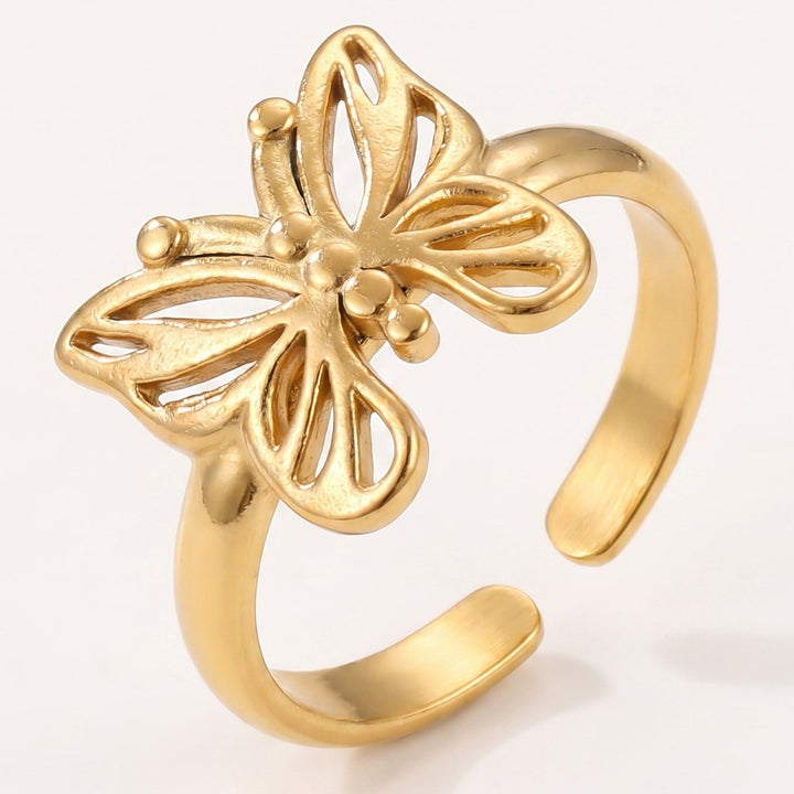 Antique Gold and Silver Butterfly Ring - (ADJUSTABLE)
