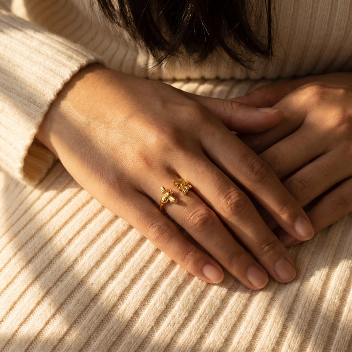 Bee And Wings Ring - (ADJUSTABLE)