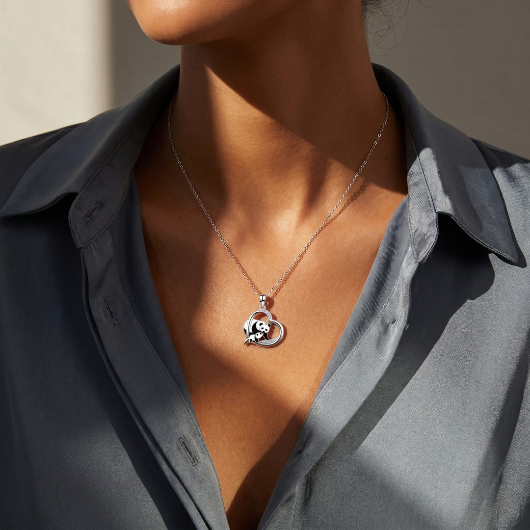 Mother &amp; Cub Panda Necklace