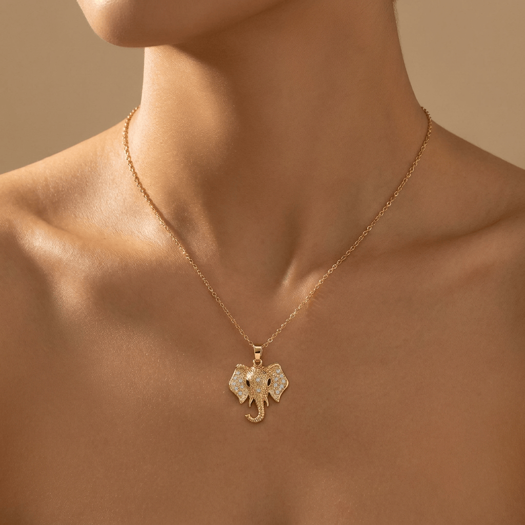 Golden Guardian Elephant Necklace