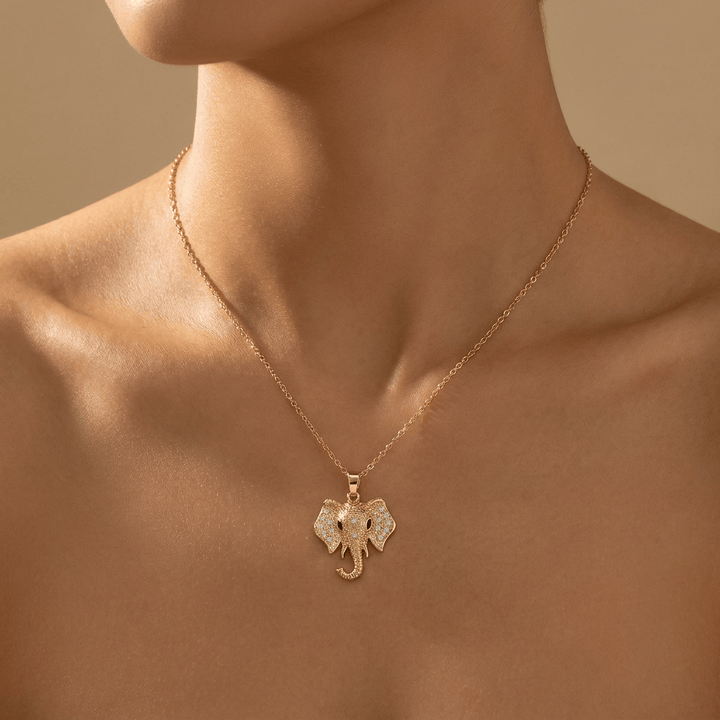 Golden Guardian Elephant Necklace